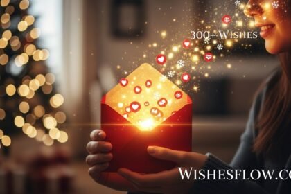 A magical glowing envelope representing the best Christmas wishes for everyone.