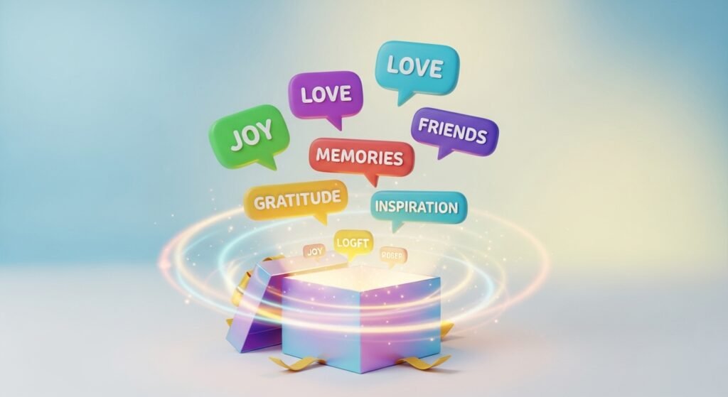 Illustration of a magic christmas message generator