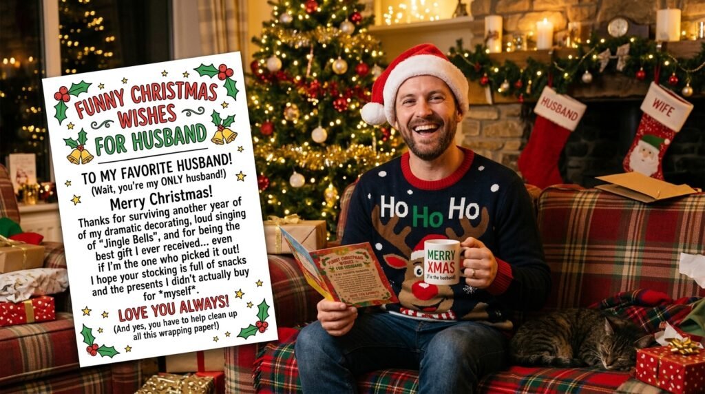 Funny Christmas Wishes for Husband