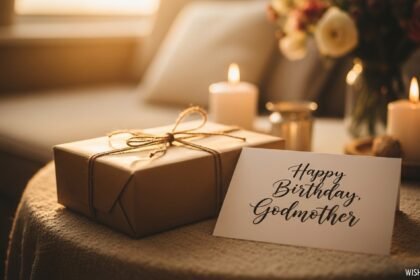 Birthday wishes for godmother card with gift