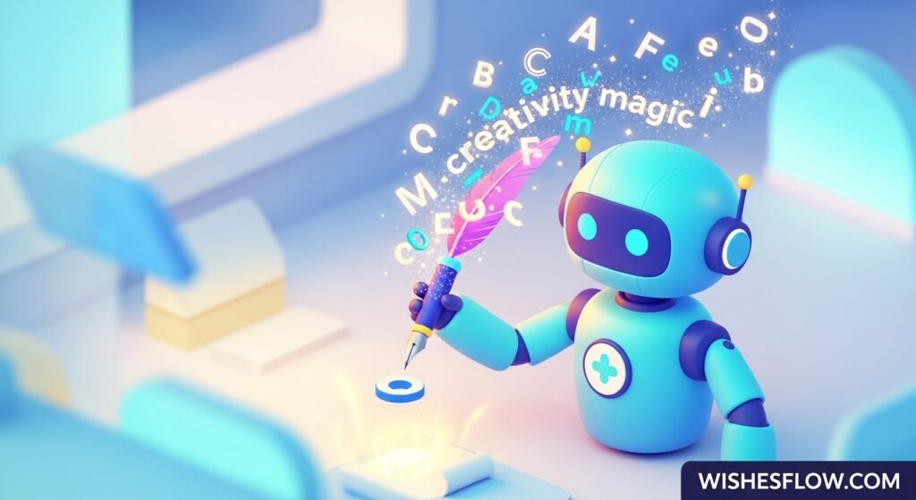 A magic AI typewriter generating funny old age birthday jokes and wishes.