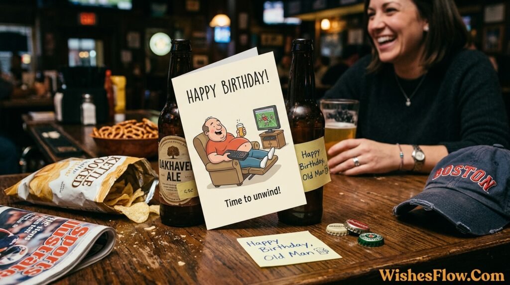 Funny birthday card for a guy with an affectionate roast joke inside