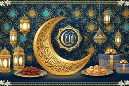 Beautiful Eid ul-Adha wishes for everyone with Islamic celebration decorations