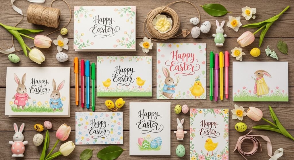 Easter card writing materials and funny Easter message ideas