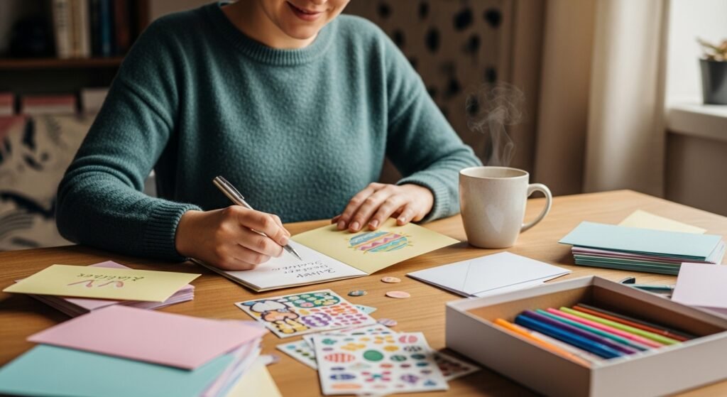 Writing personalized Easter greeting card messages for family and friends