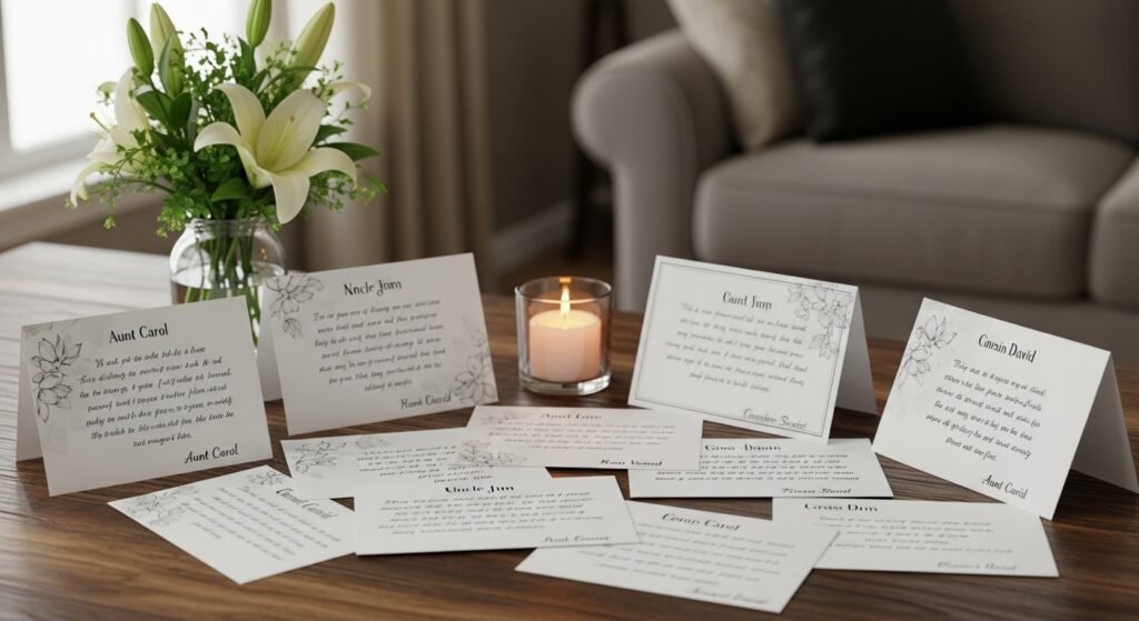 short sympathy messages written in condolence card