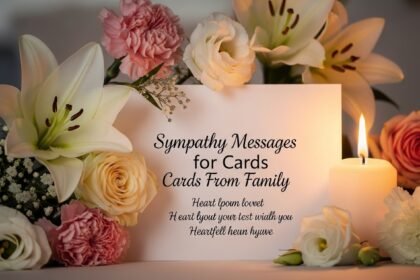 Sympathy Messages for Cards From Family with candle and flowers