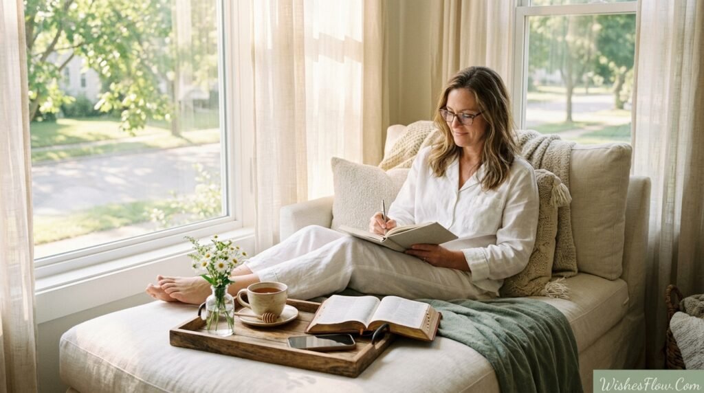 Sunday morning inspiration — slow peaceful morning reflection with an uplifting quote before the week begins