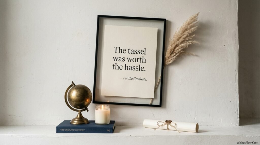 Meaningful graduation quote displayed as a framed keepsake for a milestone celebration