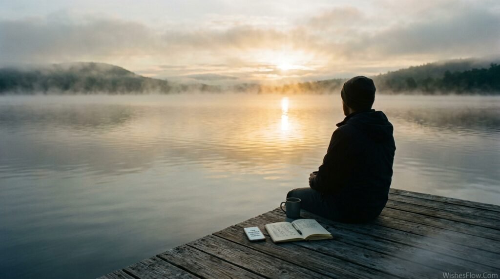 Life inspirational good morning quote creating a meaningful moment of reflection at sunrise