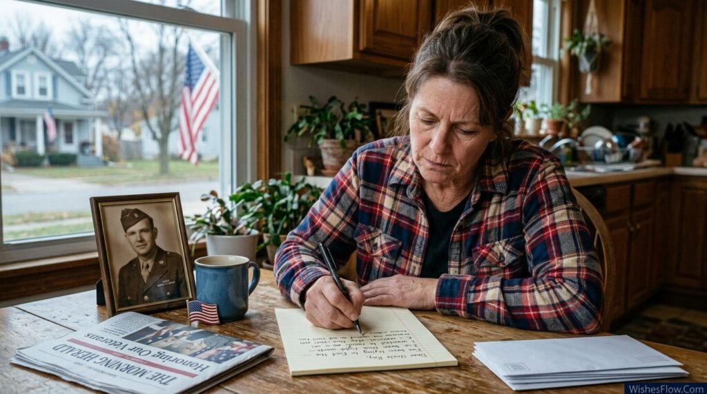 Person sending a direct personal Veterans Day message to a veteran they know personally
