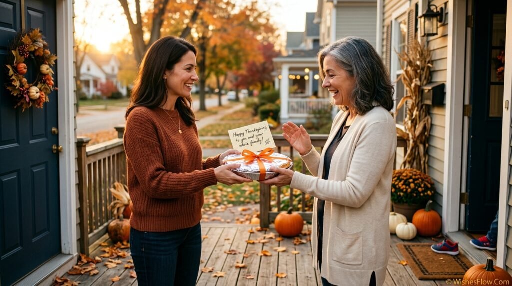 Sending Thanksgiving wishes to neighbors and extended family with a warm holiday gesture
